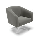 Poltrona Decorativa Giratória Cromada Stella Suede D03 - D'ro