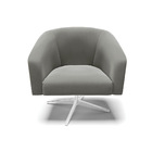 Poltrona Decorativa Giratória Cromada Stella Suede D03 - D'ro