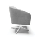 Poltrona Decorativa Giratória Cromada Stella Suede D03 - D'ro