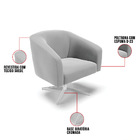Poltrona Decorativa Giratória Cromada Stella Suede D03 - D'ro