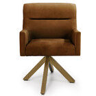 Poltrona Decorativa Giratória De Madeira Angel D02 Veludo Tel