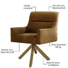 Poltrona Decorativa Giratória De Madeira Angel D02 Veludo Tel