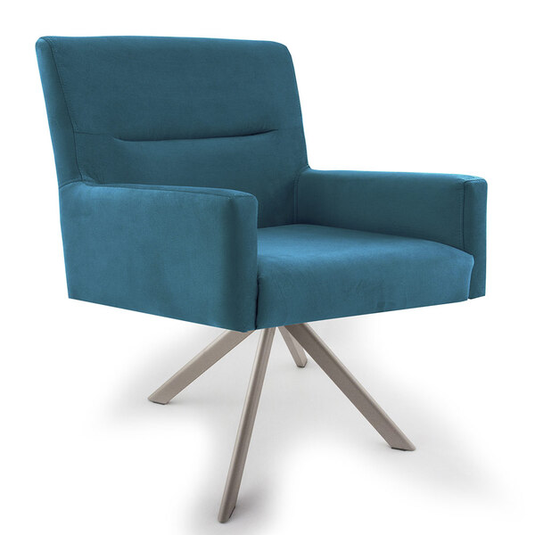 Poltrona Decorativa Giratória Eiffel Champagne Angel D02 Velu