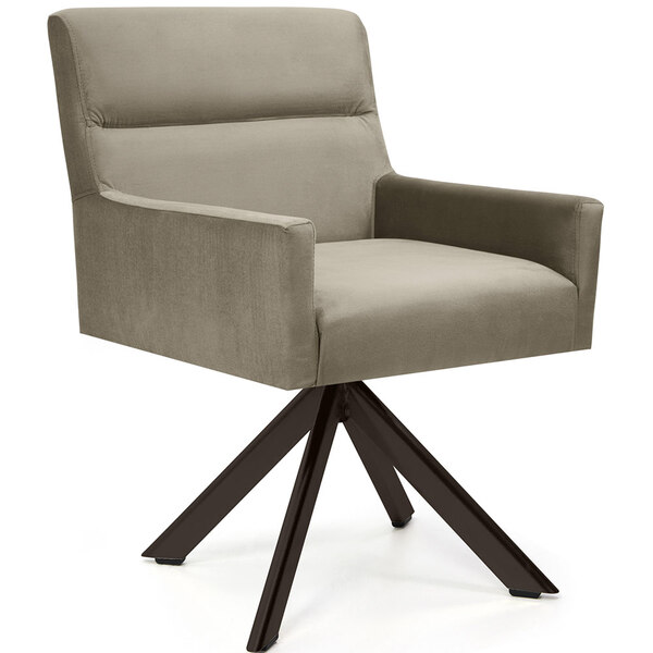 Poltrona Decorativa Giratória Eiffel Choco Angel D02 Veludo B