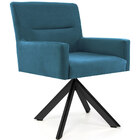 Poltrona Decorativa Giratória Eiffel Preto Angel D02 Veludo A