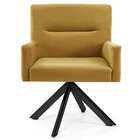 Poltrona Decorativa Giratória Eiffel Preto Angel D02 Veludo M