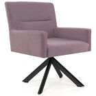 Poltrona Decorativa Giratória Eiffel Preto Angel D02 Veludo R