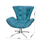 Poltrona Decorativa Giratória Gabi Estampada Azul Oasis