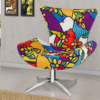 Poltrona Decorativa Giratória Gabi Estampada Cubismo