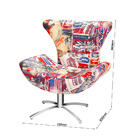 Poltrona Decorativa Giratória Gabi Estampada Londres