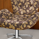 Poltrona Decorativa Giratória Gabi Estampada Marrom/bege Flor