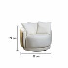 Poltrona Decorativa Giratória Hera Produto Exclusivo Off Whit