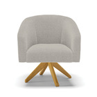 Poltrona Decorativa Giratória Ma30 Kit 2 Stella Bouclê Cinza