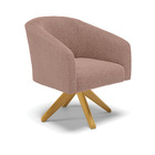 Poltrona Decorativa Giratória Ma30 Kit 2 Stella Bouclê Rosê D