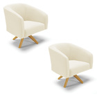 Poltrona Decorativa Giratória Ma30 Kit 2 Stella Cotelê Ext/ve