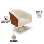 Poltrona Decorativa Giratória Ma30 Kit 2 Stella Nozes/linho B