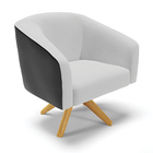 Poltrona Decorativa Giratória Ma30 Kit 2 Stella Preto/linho C