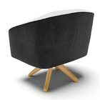 Poltrona Decorativa Giratória Ma30 Kit 2 Stella Preto/linho C