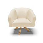 Poltrona Decorativa Giratória Ma30 Kit 2 Stella Sintético Beg