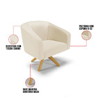 Poltrona Decorativa Giratória Ma30 Kit 2 Stella Sintético Beg