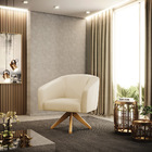 Poltrona Decorativa Giratória Ma30 Kit 2 Stella Sintético D03