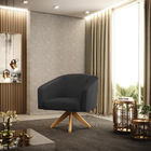 Poltrona Decorativa Giratória Ma30 Kit 2 Stella Sintético D03