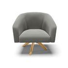 Poltrona Decorativa Giratória Ma30 Kit 2 Stella Suede Grafite