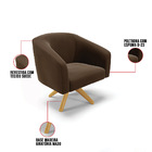 Poltrona Decorativa Giratória Ma30 Kit 2 Stella Suede Marrom