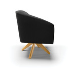 Poltrona Decorativa Giratória Ma30 Kit 2 Stella Suede Preto D