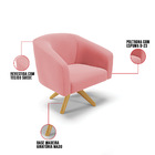 Poltrona Decorativa Giratória Ma30 Kit 2 Stella Suede Rosê D0