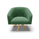 Poltrona Decorativa Giratória Ma30 Kit 2 Stella Veludo D03 -