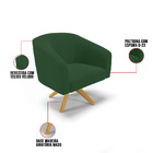 Poltrona Decorativa Giratória Ma30 Kit 2 Stella Veludo Verde