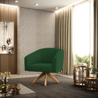 Poltrona Decorativa Giratória Ma30 Kit 2 Stella Veludo Verde