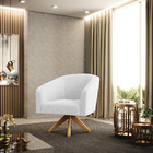 Poltrona Decorativa Giratória Ma30 Kit Stella Bouclê Off Whit