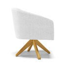 Poltrona Decorativa Giratória Ma30 Kit Stella Bouclê Off Whit