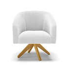 Poltrona Decorativa Giratória Ma30 Kit Stella Bouclê Off Whit