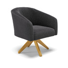 Poltrona Decorativa Giratória Ma30 Stella  Bouclê Grafite D03