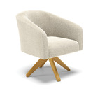 Poltrona Decorativa Giratória Ma30 Stella Bouclê Bege D03 - D