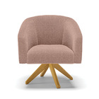 Poltrona Decorativa Giratória Ma30 Stella Bouclê Rosê D03 - D