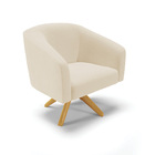 Poltrona Decorativa Giratória Ma30 Stella Linho Bege D03 - D'