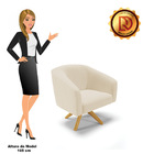 Poltrona Decorativa Giratória Ma30 Stella Linho D03 - D'rossi