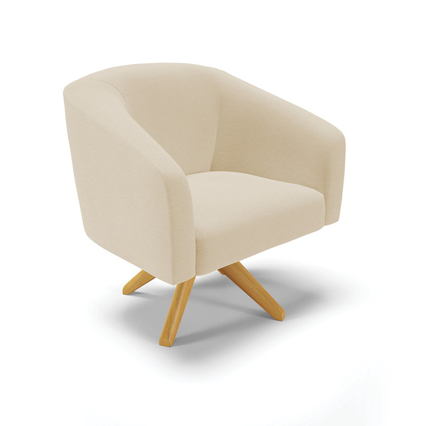 Poltrona Decorativa Giratória Ma30 Stella Linho D03 - D'rossi