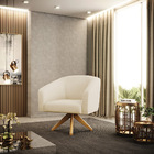 Poltrona Decorativa Giratória Ma30 Stella Linho D03 - D'rossi