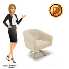 Poltrona Decorativa Giratória Ma30 Stella Linho D03 - D'rossi