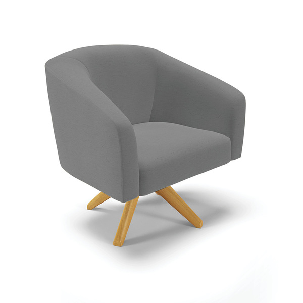 Poltrona Decorativa Giratória Ma30 Stella Linho Grafite D03 -