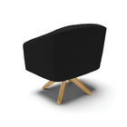 Poltrona Decorativa Giratória Ma30 Stella Linho Preto D03 - D