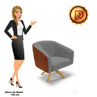 Poltrona Decorativa Giratória Ma30 Stella Nozes/linho D03 - D