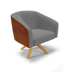 Poltrona Decorativa Giratória Ma30 Stella Nozes/linho D03 - D