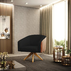 Poltrona Decorativa Giratória Ma30 Stella Nozes/linho D03 - D