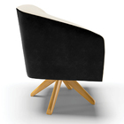 Poltrona Decorativa Giratória Ma30 Stella Preto/linho D03 - D